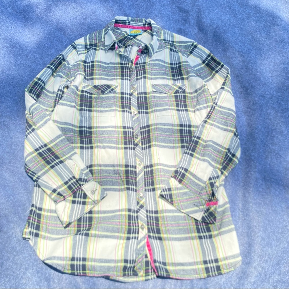 C&C California Plaid Button-Up Shirt Womens size S